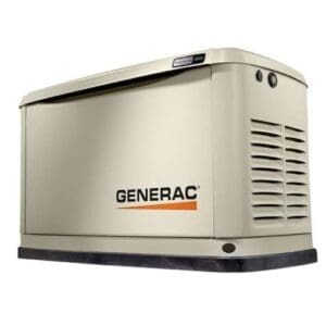 Beige Generac generator