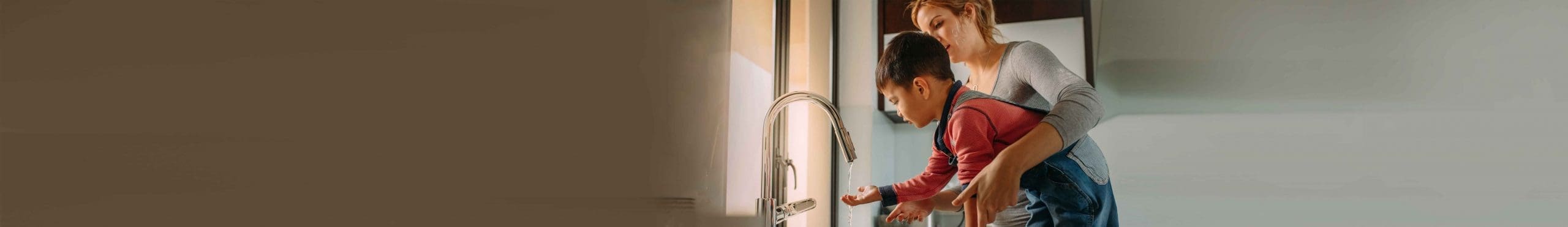Mother and son playing with Tap